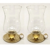 Picture of Candle Holder Brass Ring Handle with Clear Glass Shade  Set/2 | 4.5"Dx8.5"H |  Item No.99299