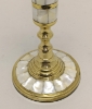 Picture of Brass Candle Holder Round with Mother Of Pearl Inlay Set/2  | 3.75"Dx7"H |  Item No. 03634