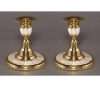 Picture of Brass Candle Holders with Mother Of Pearl Inlay Set/2 | 3.75"Dx4"H |  Item No. 03641