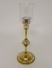 Picture of Brass Candle Holder with Mother Of Pearl Inlay Set/2  | 4"Dx10"H |  Item No. 13700