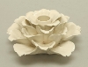 Picture of Ivory Ceramic Candle Holders Shaped Like Peony Flower with 25-Petals  Set/2  | 5.75"Dx3"H |  Item No. 71021