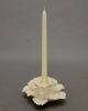 Picture of Ivory Ceramic Candle Holders Shaped Like Peony Flower with 25-Petals  Set/2  | 5.75"Dx3"H |  Item No. 71021