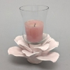 Picture of Set/4 Pink Ceramic Candle Holder Square shaped Flower with 12-Petals   | 4"Sq x 2.5"H |  Item No. 71012