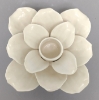 Picture of Ivory Ceramic Candle Holder Square shaped Flower with 12-Petals  Set/4   | 4"Sq x 2.5"H |  Item No. 71022