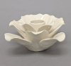 Picture of Set/4 Ivory Ceramic Candle Holder Square shaped Flower with 12-Petals  | 4"Sq x 2.5"H |  Item No. 71022