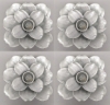 Picture of Silver Ceramic Candle Holder Square shaped Flower with 12-Petals  Set/4   | 4"Sq x 2.5"H |  Item No. 71032