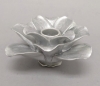 Picture of Set/4 Silver Ceramic Candle Holder Square shaped Flower with 12-Petals   | 4"Sq x 2.5"H |  Item No. 71032