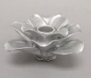 Picture of Silver Ceramic Candle Holder Square shaped Flower with 12-Petals  Set/4   | 4"Sq x 2.5"H |  Item No. 71032