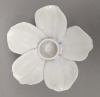 Picture of Set/4 White Ceramic Candle Holder Shaped like a Flower with 5-Petals   | 4"Sq x 2.5"H |  Item No. 71003