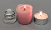 Picture of Pink Ceramic Candle Holder Shaped like a Flower with 5-Petals  Set/4   | 4"Sq x 2.5"H |  Item No. 71013