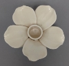 Picture of Set/4 Ivory Ceramic Candle Holder Shaped like a Flower with 5-Petals  | 4"Sq x 2.5"H |  Item No. 71023