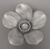 Picture of Set/4 Silver Ceramic Candle Holder Shaped like a Flower with 5-Petals  | 4"Sq x 2.5"H |  Item No. 71033