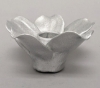 Picture of Set/4 Silver Ceramic Candle Holder Shaped like a Flower with 5-Petals  | 4"Sq x 2.5"H |  Item No. 71033