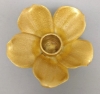 Picture of Gold Ceramic Candle Holder Shaped like a Flower with 5-Petals  Set/4   | 4"Sq x 2.5"H |  Item No. 71043
