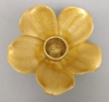 Picture of Set/4 Gold Ceramic Candle Holder Shaped like a Flower with 5-Petals  | 4"Sq x 2.5"H |  Item No. 71043