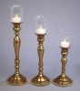 Picture of Antique Gold Candle Holder with Rhinestone Border Base Set/2  | 4"Dx12"H |  Item No. 16154