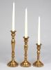 Picture of Antique Gold Candle Holder with Rhinestone Border Base Set/2  | 4"D x 7.5"H |  Item No. 16156