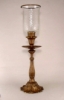 Picture of Antique Gold Finish on Brass Candle Holder with Cut Glass Shade Set/2  | 8.5"Dx29.5"H |  Item No.37419