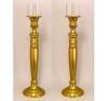 Picture of Antique Gold Aluminum Candle Holders for Pillar or Taper Candle with Glass Shade Set/2  | 5.25"Dx28"H |  Item No. 51655