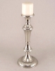 Picture of Nickel Plated Aluminum Candle Holder Round for Pillar or Taper Candle  Set/2  | 6"Dx14"H |  Item No. 51101