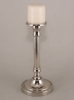 Picture of Nickel Plated Aluminum Candle Holder Round for Pillar or Taper Candle Set/2  | 5.5"Dx12"H |  Item No. 51104