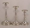 Picture of Nickel Plated Aluminum Candle Holder Round for Pillar or Taper Candle Set/2  | 5.5"Dx12"H |  Item No. 51104