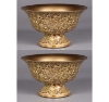 Picture of Gold Mosaic Bowl Compote Vase Revere Shape Set/2 | 8"Dx4.75"H | Item No. 24302 FREE SHIPPING