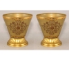 Picture of Gold Bowl Glass Gold Border Metal Base Set/2  | 6"D x 6.25"H |  Item No. 20741B