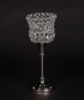 Picture of Nickel Plated Crystal Bead Votive Candle Holders  Set/2 | 4"D x 11.5"H |  Item No. 16168
