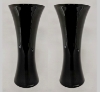 Picture of Black Vase Glass Concave Shaped Floral Centerpiece  Set/2  | 6.25"Dx15.5"H |  Item No. 12203