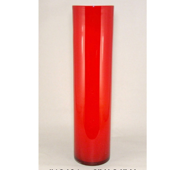 Picture of Red Vase Glass Cylinder Floral Centerpiece  | 6"Dx24"H |  Item No. 12401
