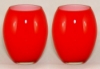 Picture of Red Vase Glass Convex Floral Centerpiece Set/2  | 4"D x 7"H |  Item No. 12407