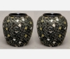 Picture of Black Mosaic on Metal Jar Vase Set/2 | 6"Dx7"H | Item No. 35127