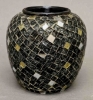 Picture of Black Mosaic on Metal Jar Vase Set/2 | 6"Dx7"H | Item No. 35127