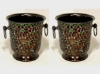 Picture of Multi Color Mosaic on Metal Vase with Ring Handles Set/2 | 8"Dx9"H | Item No. 36128