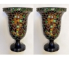 Picture of Multi Color Mosaic on Metal Vase  Set/2 | 7.5"Dx11"H | Item No. 36124