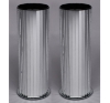 Picture of Silver Vase Cylinder with Silver Mirror Strips Set/2  | 4"Dx12"H |  Item No.16208