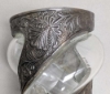 Picture of Bronze Patina Finish on Brass Vase Swirl with Poured Glass | 4"Dx16"H |  Item No. 33196 SOLDOUT