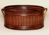 Picture of Brown  Patina on Brass Planter Oval Rib Pattern with Handles  Set/4  | 4" x 6" x 3"H |  Item No. 42485