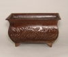Picture of Dark Brown Rectangle Planter Embossed Footed  Set/2  | 7"x11.5"x7"H |  Item No. 44116M