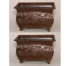 Picture of Dark Brown Rectangle Planter Embossed Footed Set/2 | 6"x10"x 6"H |  Item No. 44116S