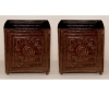 Picture of Dark Brown Square Planter Embossed with 4 Ball Feet Set/2  | 7"x8"H |  Item No. 44117L