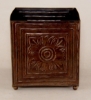 Picture of Dark Brown Square Planter Embossed with 4 Ball Feet Set/2  | 7"x8"H |  Item No. 44117L