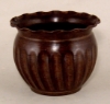 Picture of Metal Planter with Brown Patina Finish Fluted Surface Wavy Rim Set/4 | 5.5"D x 4.5"H |  Item No. 44163S