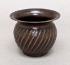 Picture of Brown Metal Seedling Planter Brown Patina Finish Swirl Surface Lines Set/6  | 4.5"D x 4"H |  Item No. 44165