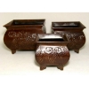 Picture of Square Metal Planters with Brown Finish 4-Decorative Legs Nested Set/3  | 6"-7.5"-9"SQ |  Item No. 44435