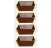 Picture of Economical Metal Orchid Tray Square Planter in Brown Finish Set/4 | 8" x 8" x 3"H | Item No. 44784