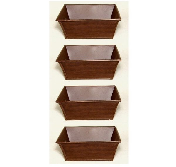 Picture of Economical Metal Orchid Tray Square Planter in Brown Finish Set/4 | 8" x 8" x 3"H | Item No. 44784
