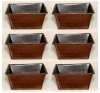 Picture of Economical Metal Orchid Tray Square Planter in Brown Finish Set/6 | 6.5" x 6.5" x 3"H | Item No. 44785