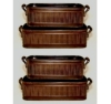 Picture of Brown Finish Metal Window Planter Ribbed in 2 Sizes with Handles  Set/2 | 10"-12"Long | Item No. 44490